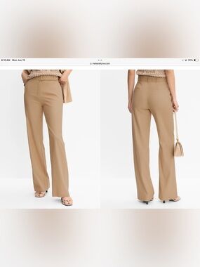Wide-Leg High-Rise Pants in Camel